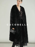 COCOBELLA Elegant Lace Patchwork Mid Waist Straight H Line Women Midi Skirts