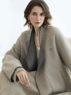 COCOBELLA Elegant Patchwork Thick Knit Mid Waist Straight Office Commuter Women Skirts