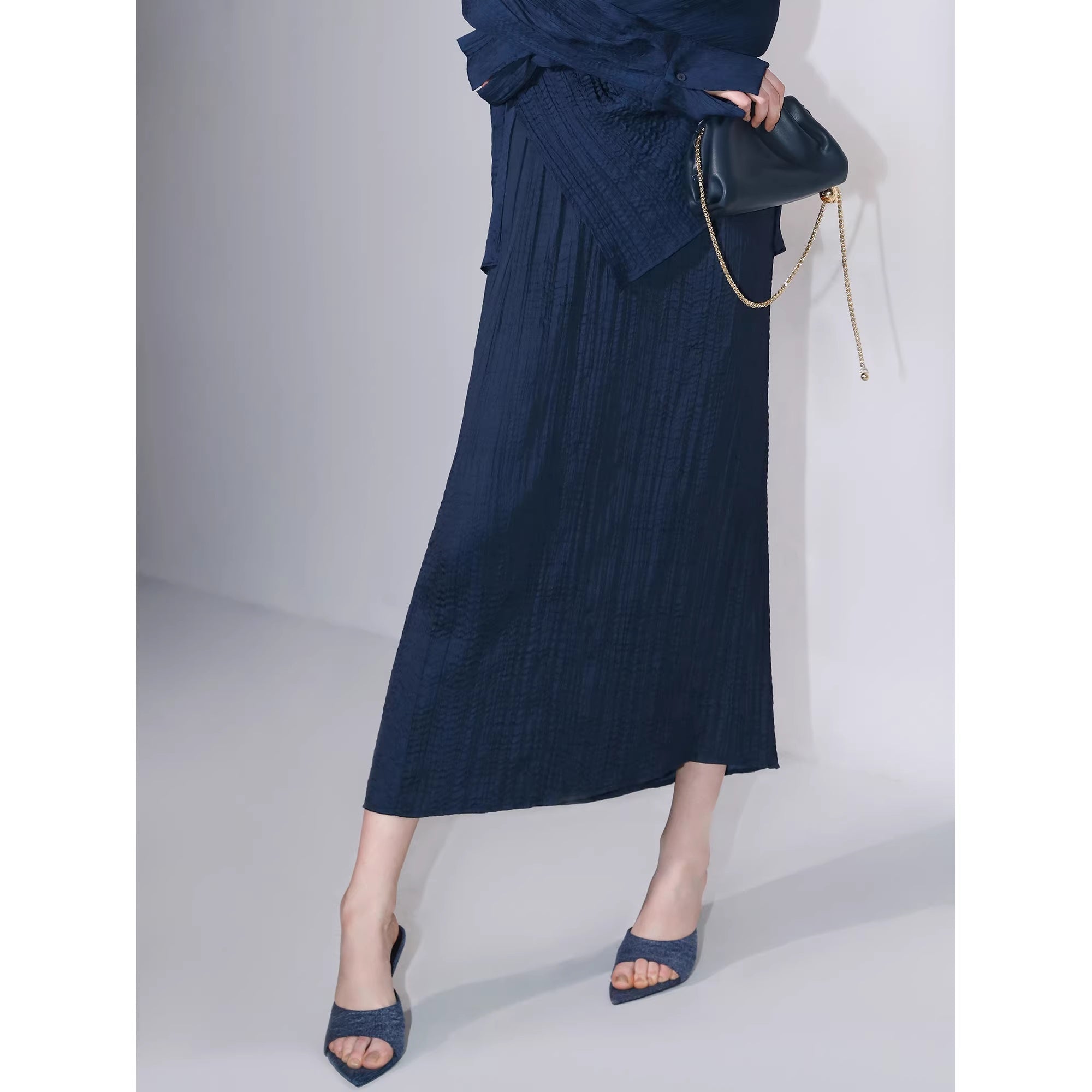COCOBELLA_Elegant_Pleated_Pencil_Midi_Skirt_Mid_Waist_Office_Women_Deep_Sea_Blue_Skirts_MISSTT