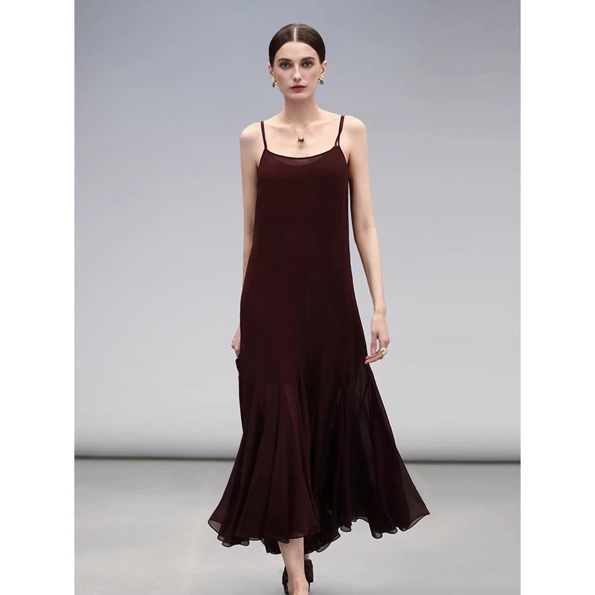 COCOBELLA_Elegant_Spliced_Mermaid_Silhouette_U_Neck_Slip_For_Women_Polyester_Dresses_MISSTT