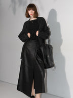COCOBELLA Elegant Tie Waist Asymmetric Wrap Patchwork A Line Mid Waist Office Skirts