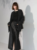 COCOBELLA Elegant Tie Waist Asymmetric Wrap Patchwork A Line Mid Waist Office Skirts