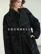 COCOBELLA Embroidered Button Pocket Loose Fit Mall Ready Women Black Padded Jackets