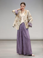 COCOBELLA Embroidered Cardigan And Wide Leg Pants Women Casual Chinese Style Set