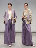 COCOBELLA Embroidered Cardigan And Wide Leg Pants Women Casual Chinese Style Set