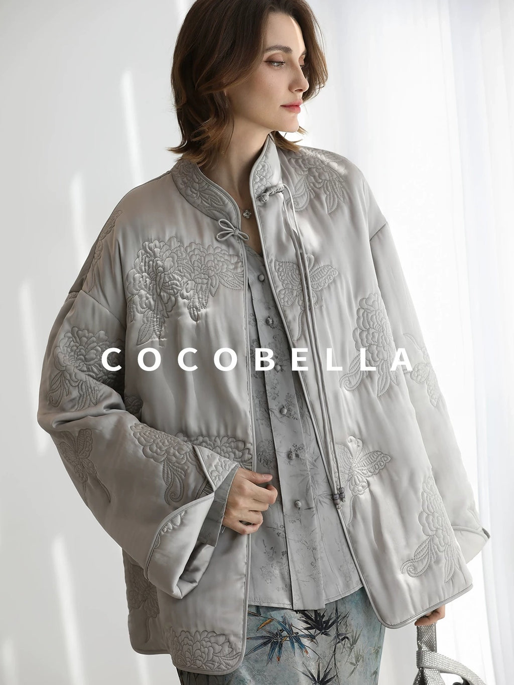 COCOBELLA Embroidered Ethnic Commuter Straight Fit Short Polyester Padded Jackets