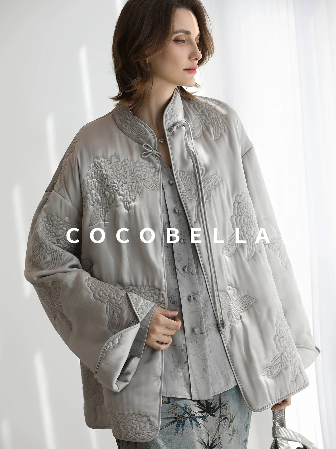 COCOBELLA Embroidered Ethnic Commuter Straight Fit Short Polyester Padded Jackets