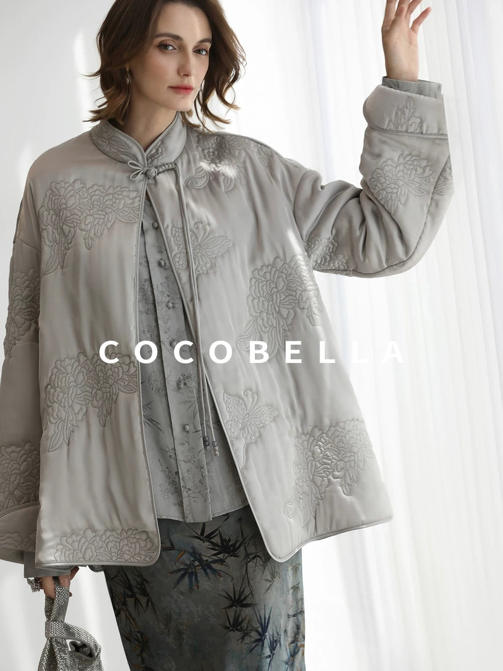 COCOBELLA Embroidered Ethnic Commuter Straight Fit Short Polyester Padded Jackets