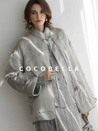COCOBELLA Embroidered Ethnic Straight Fit Commuter Short Polyester Women Padded Jackets