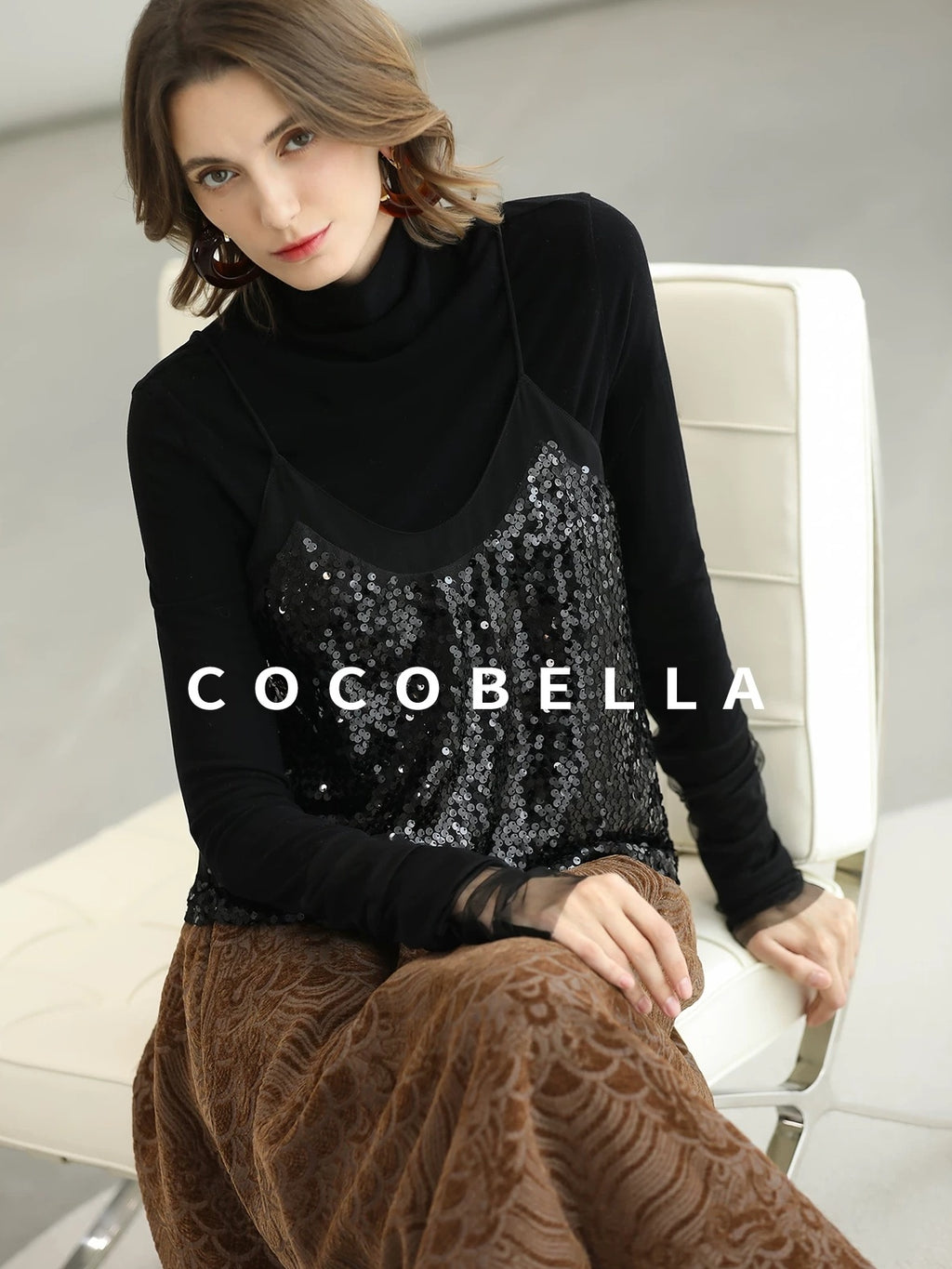 COCOBELLA Embroidered Jacquard Chinese A Line Mid Waist Women Office Maxi Polyester Skirts
