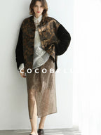 COCOBELLA Embroidered Lurex Chinese Loose Fit Stand Collar Commuting Long Sleeve T-Shirts