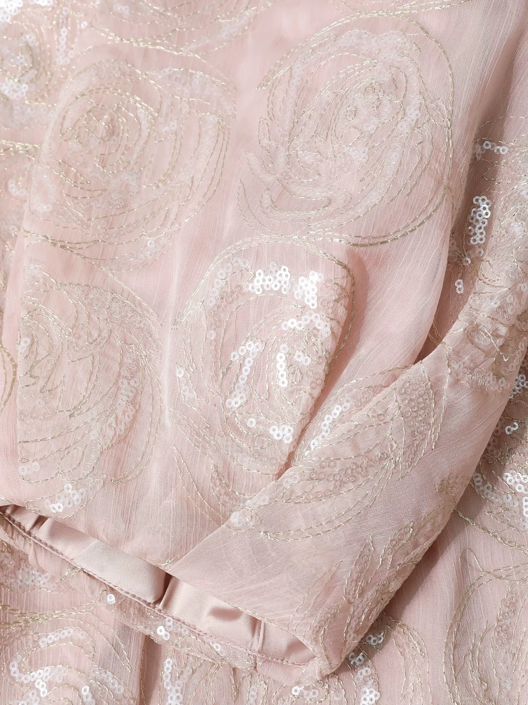 COCOBELLA Embroidered Sequin Beaded Lantern Sleeve Loose Fit Boucle Women Trim Sweater