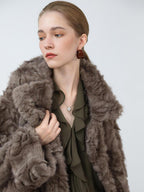 COCOBELLA Extra Thick Plush Straight Cut Retro Commuter Women Faux Fur Coats