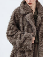 COCOBELLA Extra Thick Plush Straight Cut Retro Commuter Women Faux Fur Coats