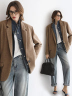 COCOBELLA Faded Cotton Straight Leg Natural Waist Casual Women Denim No Stretch Pants