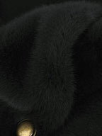 COCOBELLA Faux Fur Double Breasted V Neck Long Sleeve Office Style Women Coats Jackets