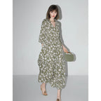 COCOBELLA_Flattering_High_Waist_A_Line_V_Neck_Floral_Tea_Dress_For_Office_Matcha_Dresses_MISSTT