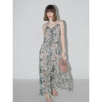 COCOBELLA_Floral_Ruffle_V_Neck_A_Line_Spaghetti_Adjustable_Waist_Elegant_Women_Dresses_MISSTT