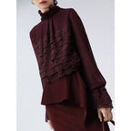COCOBELLA_French_Lace_Patchwork_Straight_Fit_Stand_Collar_Long_Sleeve_Women_T-Shirts_MISSTT