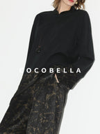 COCOBELLA Gold Trim Insulated Straight Fit V Neck Zip Pockets Women Short Padded Jackets