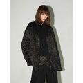COCOBELLA_Gold_Trim_Ruched_Zip_Straight_Women_Obsidian_Black_Short_Padded_Jackets_MISSTT