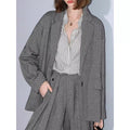 COCOBELLA_Herringbone_One_Button_Casual_Straight_Fit_Blazer_Collar_Women_Office_Shirts_MISSTT