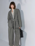 COCOBELLA Herringbone One Button Casual Straight Fit Blazer Collar Women Office Shirts