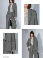 COCOBELLA Herringbone One Button Casual Straight Fit Blazer Collar Women Office Shirts