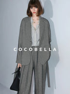 COCOBELLA High Waist 3D Detail Loose Harem Office Wear Women Black White Polyester Pants