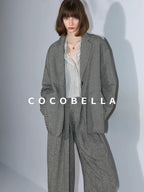 COCOBELLA High Waist 3D Detail Loose Harem Office Wear Women Black White Polyester Pants