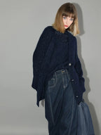 COCOBELLA High Waist Cotton Straight Leg Casual Women Denim Blue Brushed Pants