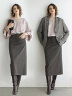 COCOBELLA High Waist H Line Straight With Pockets Commuter Office Women Nutmeg Skirts