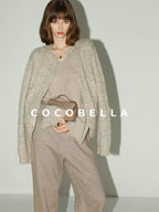 COCOBELLA High Waist Herringbone Pockets Straight Harem Office Women Workwear Pants