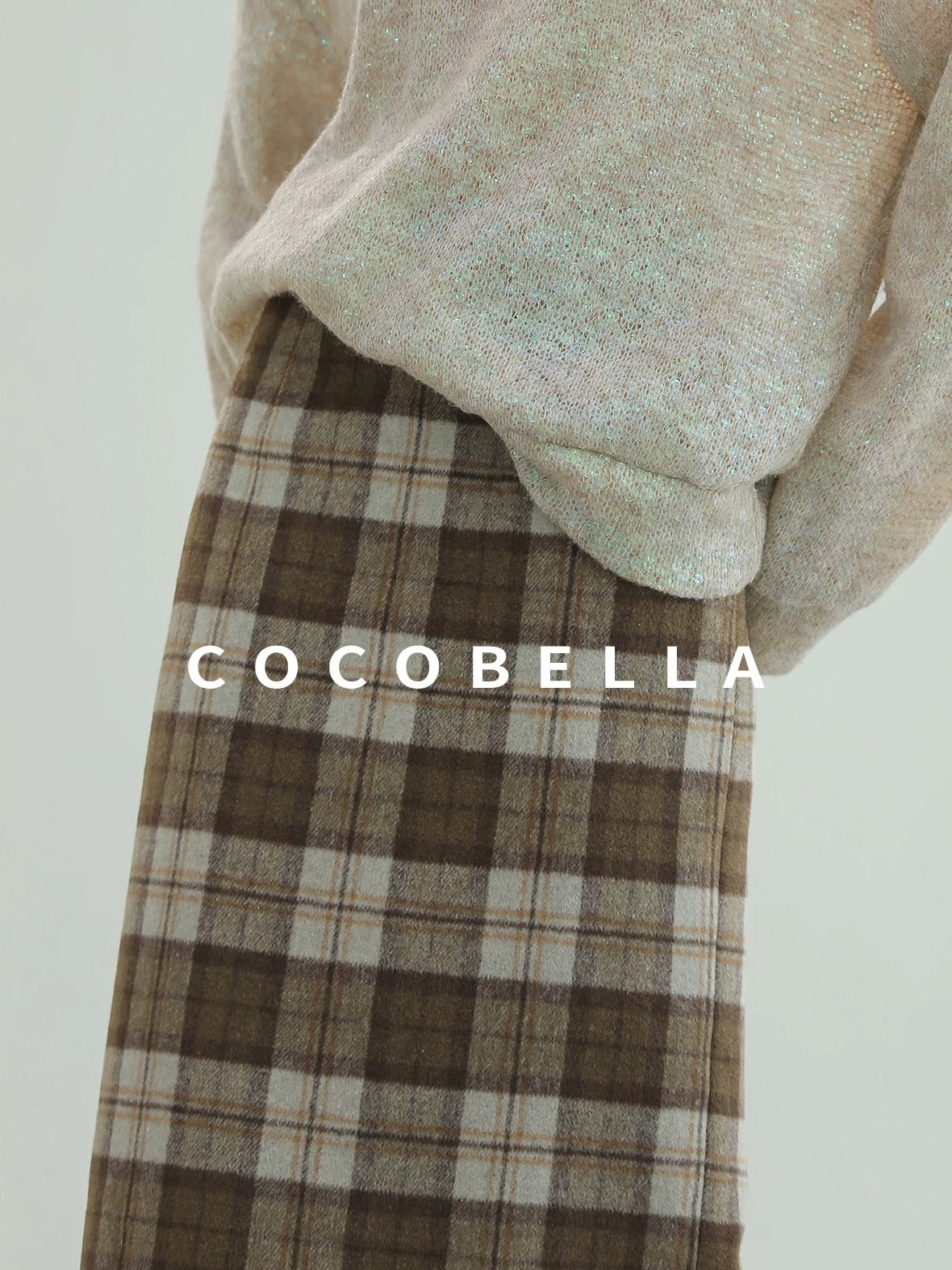 COCOBELLA High Waist Lined Pleated Patchwork Office Women Polyester Skirts
