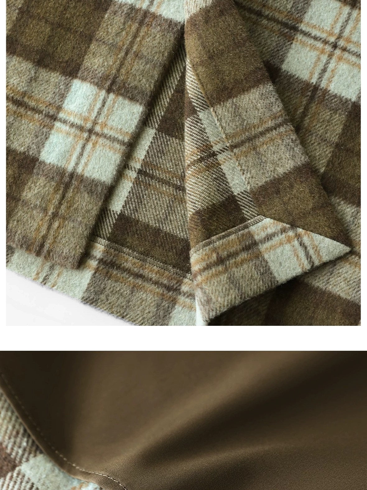 COCOBELLA High Waist Lined Wool Blend Patchwork Straight Ol Office Plaid Midi Skirts