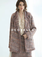 COCOBELLA High Waist Luxury Slim H Line Pencil Skirt Women Work Monet Mist Pink Skirts