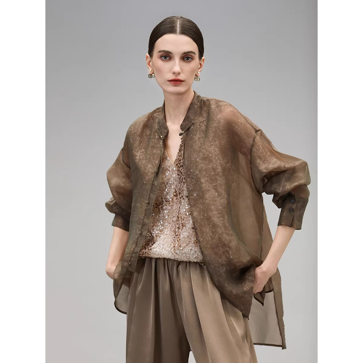 COCOBELLA_High_Waist_Pleated_Jacquard_Chinese_Style_Slim_H_Line_Women_Office_Casual_Pants_MISSTT