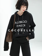 COCOBELLA High Waist Pu Straight Leg 3D Embellished Office Workwear Black Pants