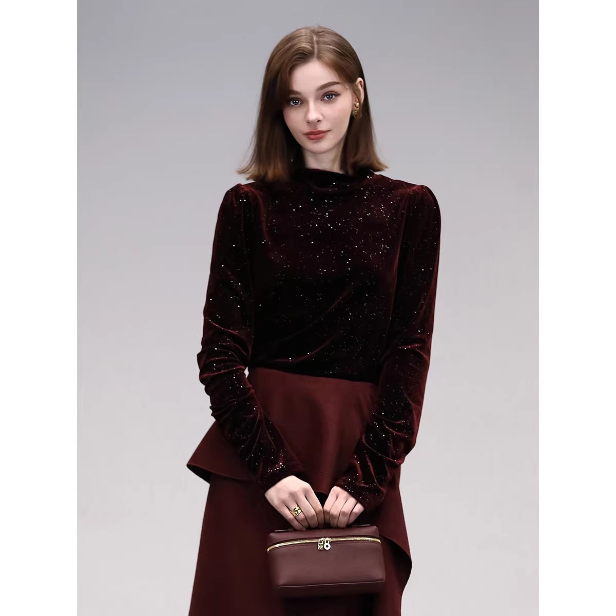 COCOBELLA_High_Waist_Ruffle_Asymmetric_H_Line_Structured_Cut_Slit_Women_Office_Midi_Skirts_MISSTT