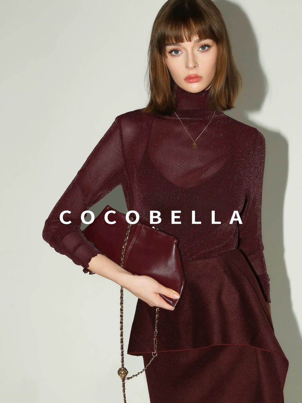 COCOBELLA High Waist Ruffle Asymmetric Slit H Line Office Work Midi Straight Skirts