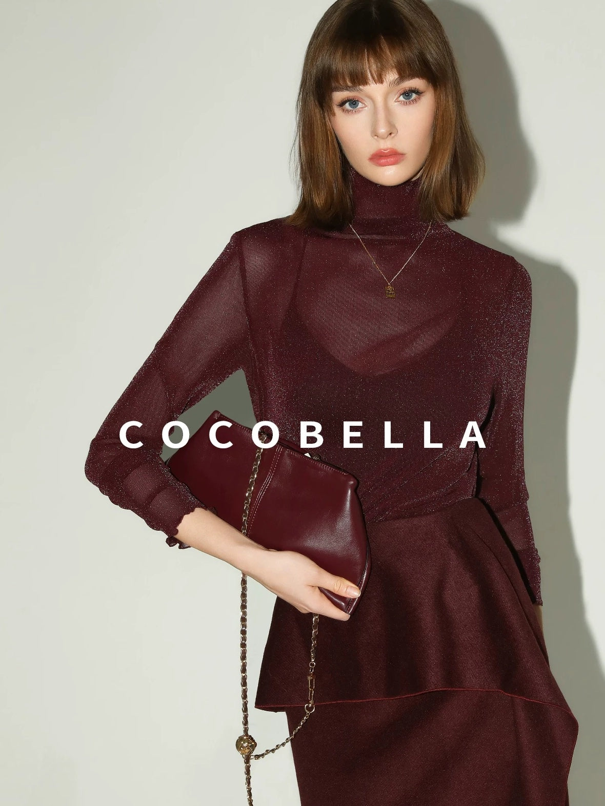 COCOBELLA High Waist Ruffle Asymmetric Slit H Line Office Work Midi Straight Skirts