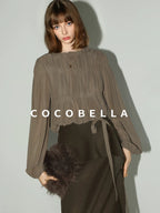 COCOBELLA High Waist Ruffle Hem Office Straight Pencil H Line Women Workwear Midi Skirts