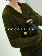 COCOBELLA High Waist Shimmer Wool Blend Straight Midi Lady Office Skirts