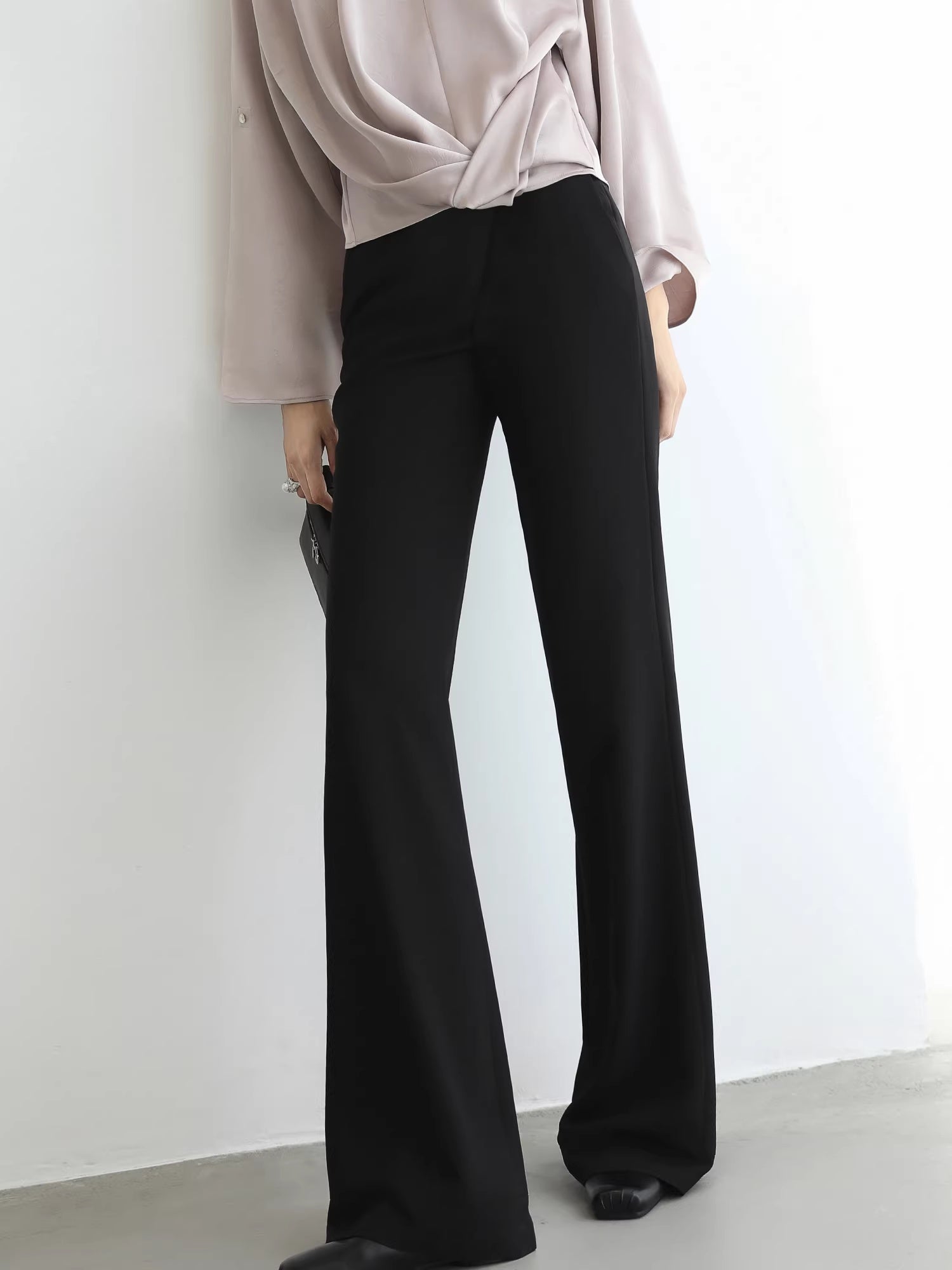 COCOBELLA_High_Waist_Sleek_Micro_Flare_Office_Ol_Tailored_Black_Women_Pants_MISSTT