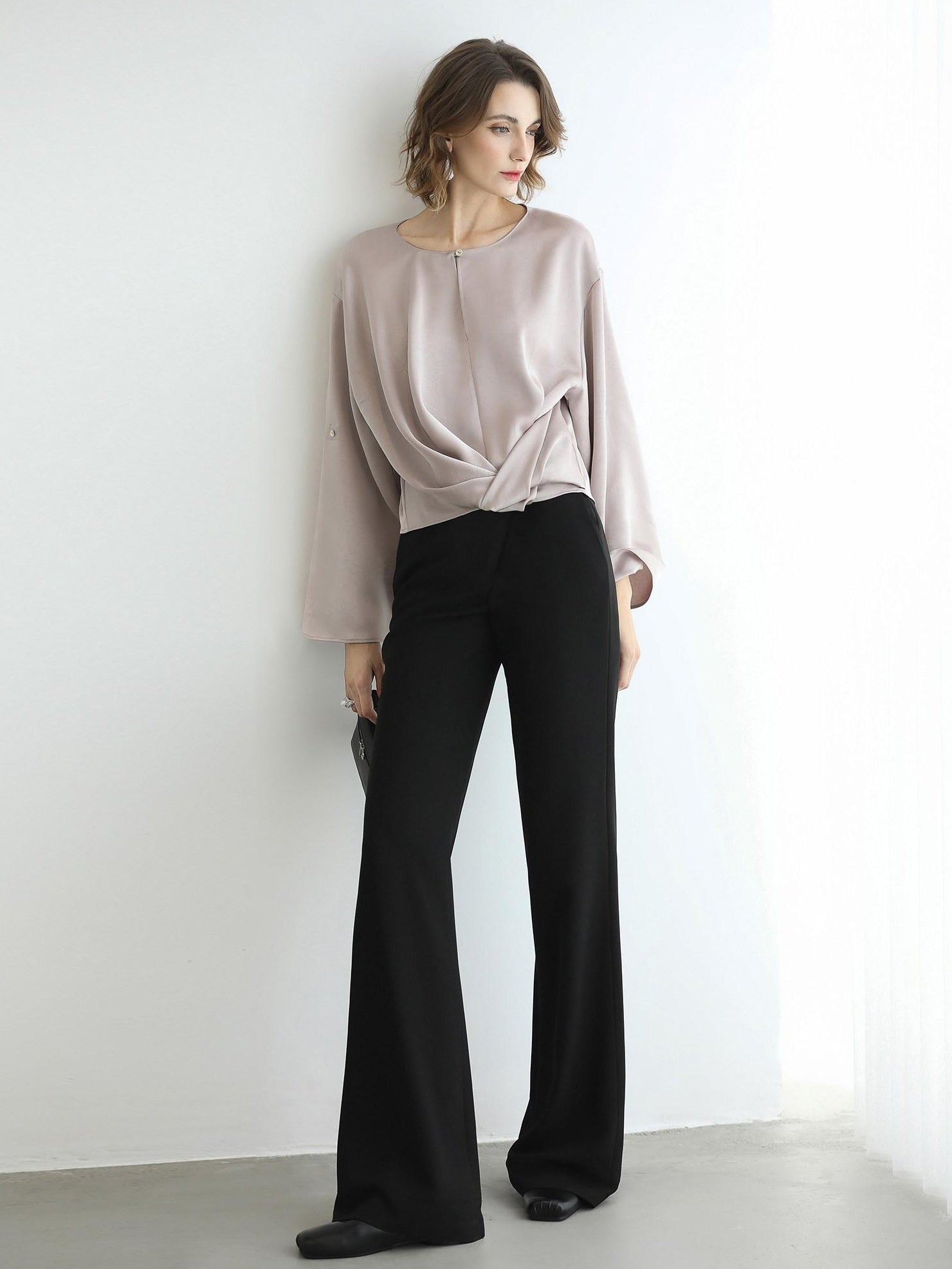 COCOBELLA High Waist Sleek Micro Flare Office Ol Tailored Black Women Pants