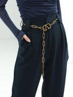COCOBELLA High Waist Stretch Pocket Straight Tapered Office Workwear Women Black Pants