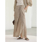 COCOBELLA_High_Waist_Tie_New_Chinese_A_Line_Women_Office_Maxi_Viscose_Milk_Tea_Skirts_MISSTT
