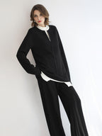 COCOBELLA High Waist Wide Leg Knit Elastic Waist Casual Loose Solid Color Women Pants