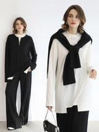 COCOBELLA High Waist Wide Leg Knit Elastic Waist Casual Loose Solid Color Women Pants