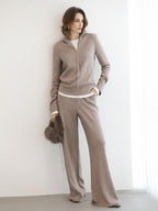 COCOBELLA High Waist Wide Leg Knit Loose Casual Women Viscose Polyester Nylon Blend Pants